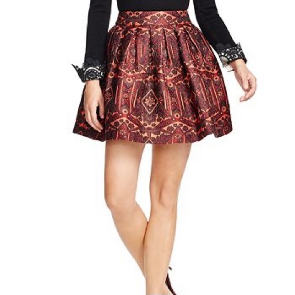 Alice + Olivia Stora Pleated Tribal-Print Skirt, New With Tags, size 0
